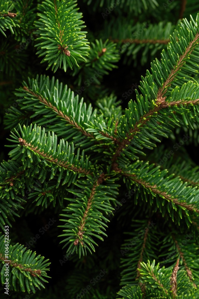 A detailed view of a pine tree's foliage, ideal for botanical or nature-themed projects A detailed view of a pine tree's foliage, ideal for botanical or nature-themed projects