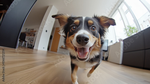 フィッシュアイレンズで見た愛犬 