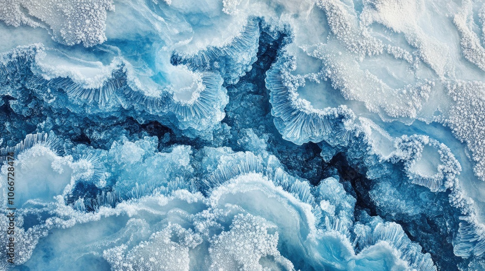 Frosted Blue Ice Texture with Cracks and Patterns Frosted Blue Ice Texture with Cracks and Patterns