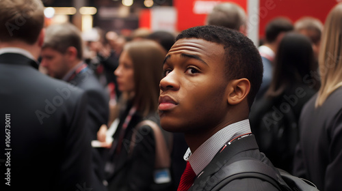 Excited Job Seekers at a Career Fair Engaging with Potential Employers, Showcasing the Anticipation and Hopefulness of Career Opportunities, Professional Networking, and Job Market Dynamics in a Livel