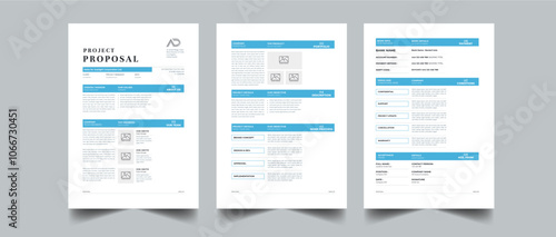 Project proposal and Project Plan layout design with 3 page full concept design