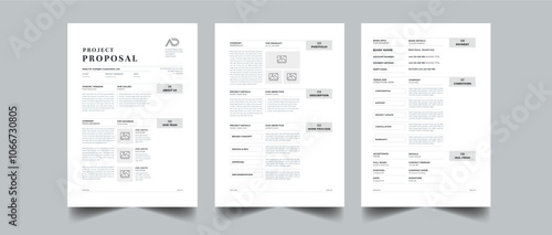 Project proposal and Project Plan layout design with 3 page full concept design