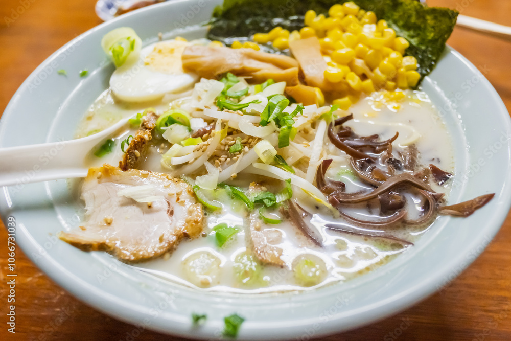 Tonkotsu Ramen, Japanese noodle,Kyushu,Japan Tonkotsu Ramen, Japanese noodle,Kyushu,Japan