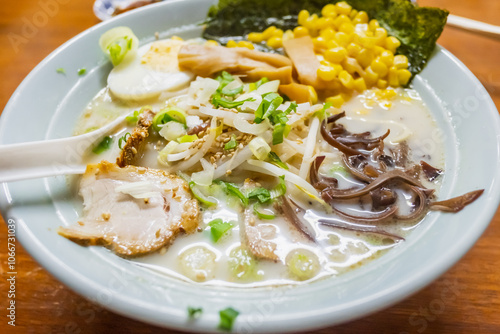 Tonkotsu Ramen, Japanese noodle,Kyushu,Japan