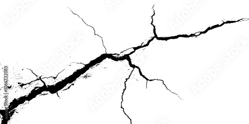 White black grey wall, floor with cracks, texture background. Vector cracks, breaks on land surface from earthquake. Distress overlay vector textures.