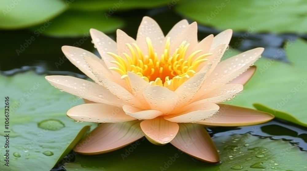 Serene Close-Up of a Blooming Water Lily Serene Close-Up of a Blooming Water Lily