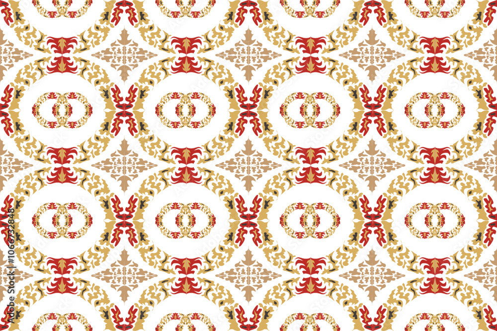 Intricate Thai Floral Pattern with Classic Ornamental Design Intricate Thai Floral Pattern with Classic Ornamental Design