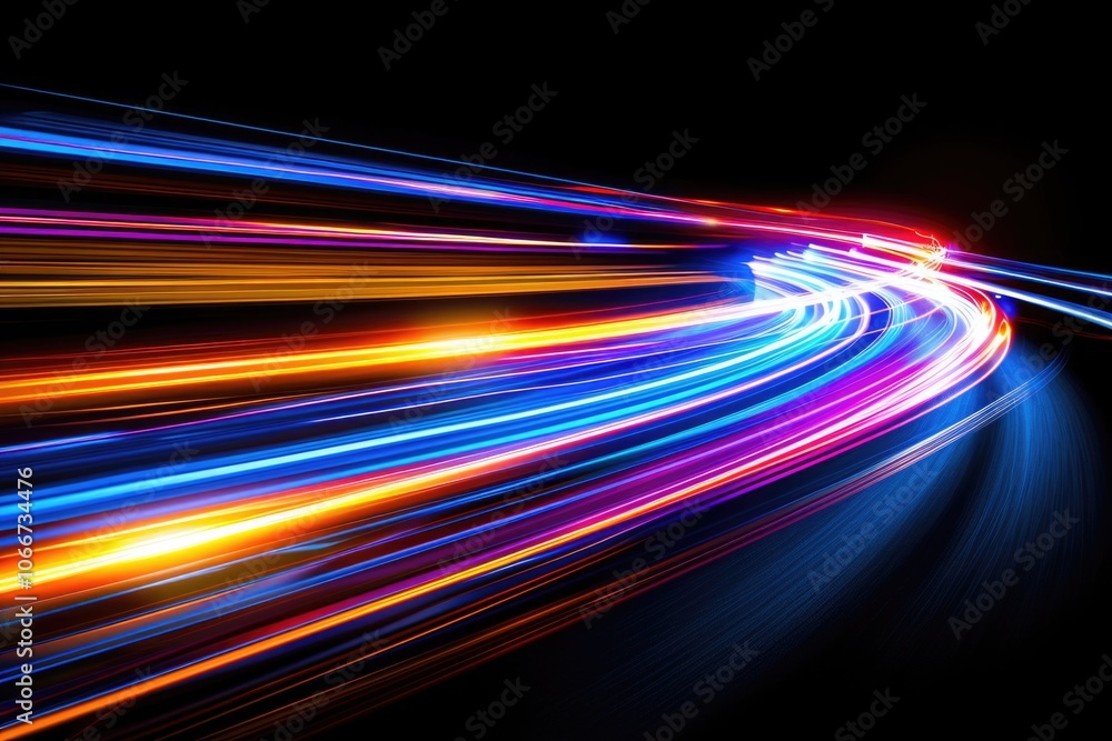 A blurry image of a highway at night, perfect for use in a scene where the exact details are not important A blurry image of a highway at night, perfect for use in a scene where the exact details are not important