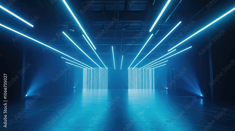 Futuristic Blue Neon Light Environment Futuristic Blue Neon Light Environment