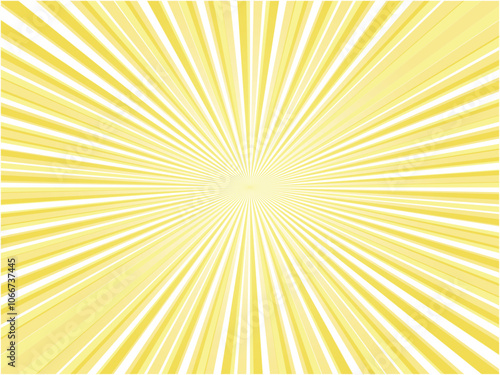 ポップでオシャレな集中線背景素材_イエロー