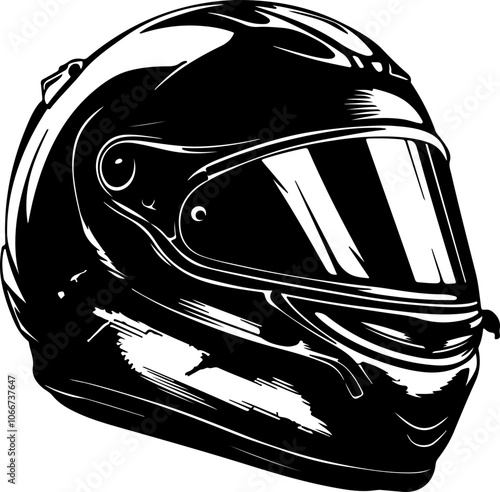 illustration of motorcycle racing helmet