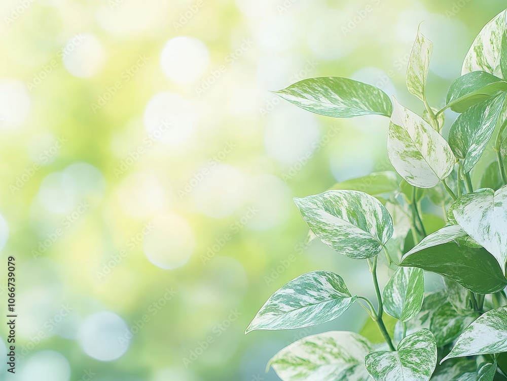 Green leaves with bokeh background. Green leaves with bokeh background.
