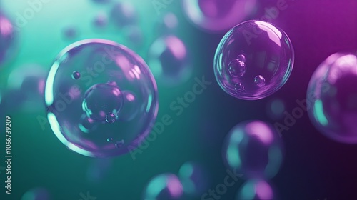 Wallpaper Mural Explore the mesmerizing world of colorful bubbles in a gradient background Torontodigital.ca