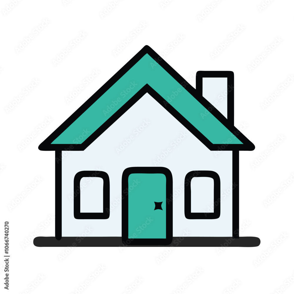 Stylized line art illustration of a house, Simple Colorful House Icon Illustration, perfect for real estate or home concepts. Stylized line art illustration of a house, Simple Colorful House Icon Illustration, perfect for real estate or home concepts.