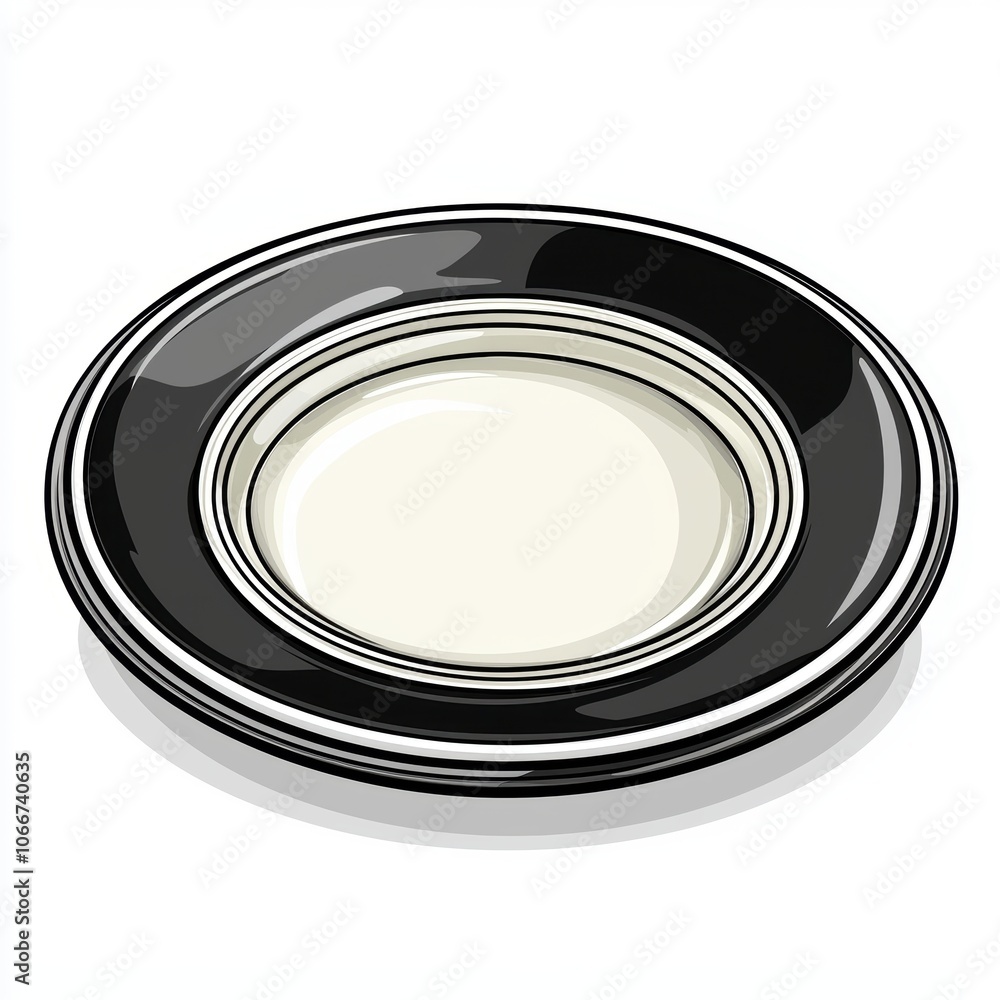 Elegant Deep Black Bowl Shaped Plate for Tableware White Background Elegant Deep Black Bowl Shaped Plate for Tableware White Background