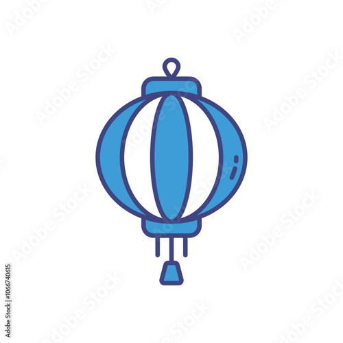 Chinese Lantern vector icon stock illustration