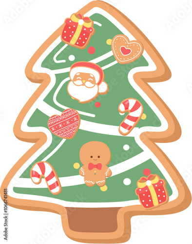 Gingerbread cookies Christmas tree.