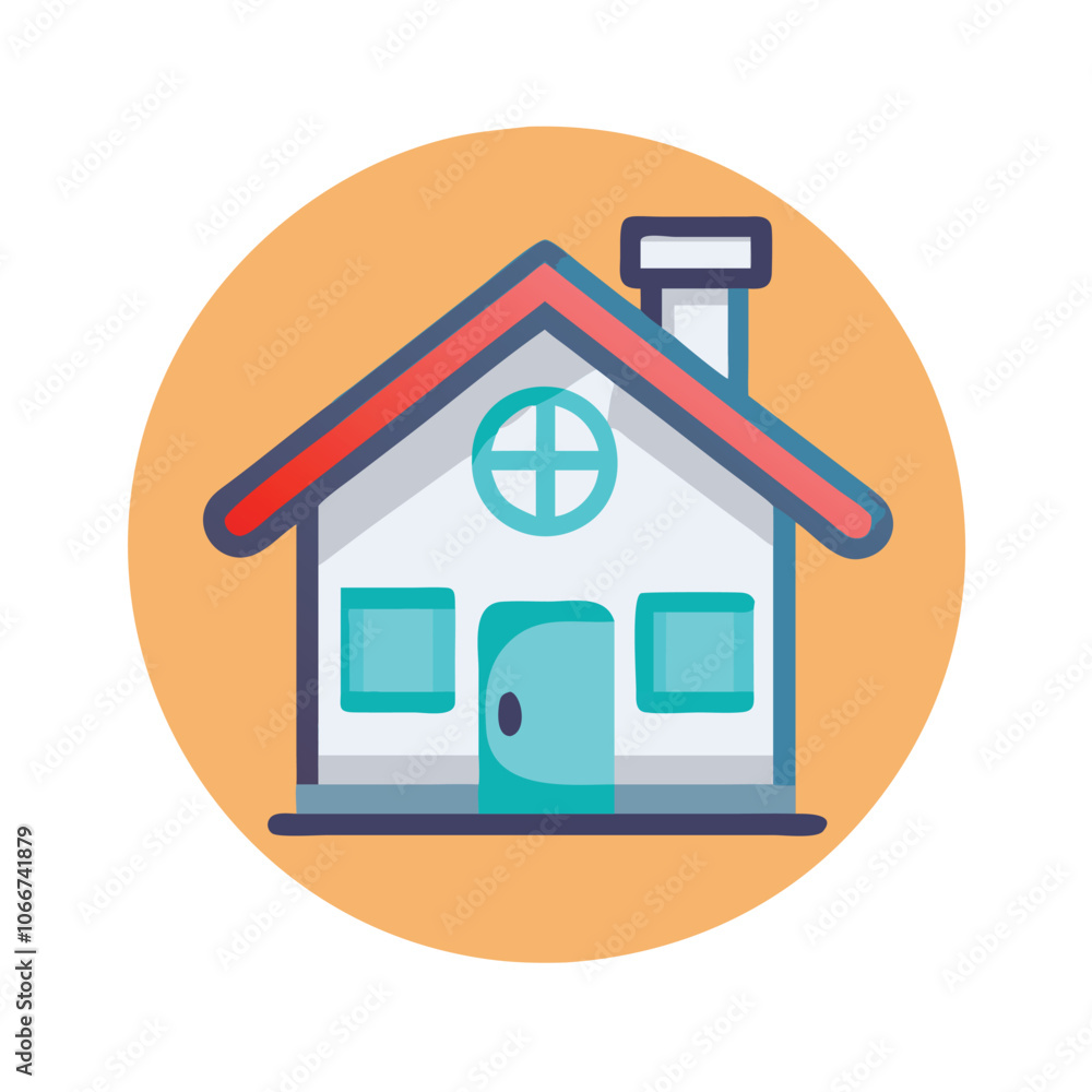 Stylized line art illustration of a house, Simple Colorful House Icon Illustration, perfect for real estate or home concepts. Stylized line art illustration of a house, Simple Colorful House Icon Illustration, perfect for real estate or home concepts.