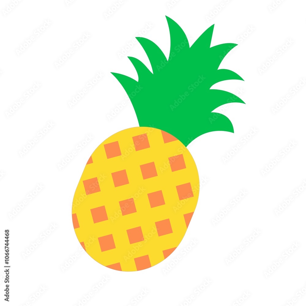 Pineapple fruit on white background icon isolated Pineapple fruit on white background icon isolated