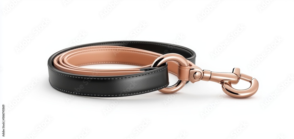 Pet leash with comfortable handle isolated on white 3D illustration, isolated on white background Pet leash with comfortable handle isolated on white 3D illustration, isolated on white background