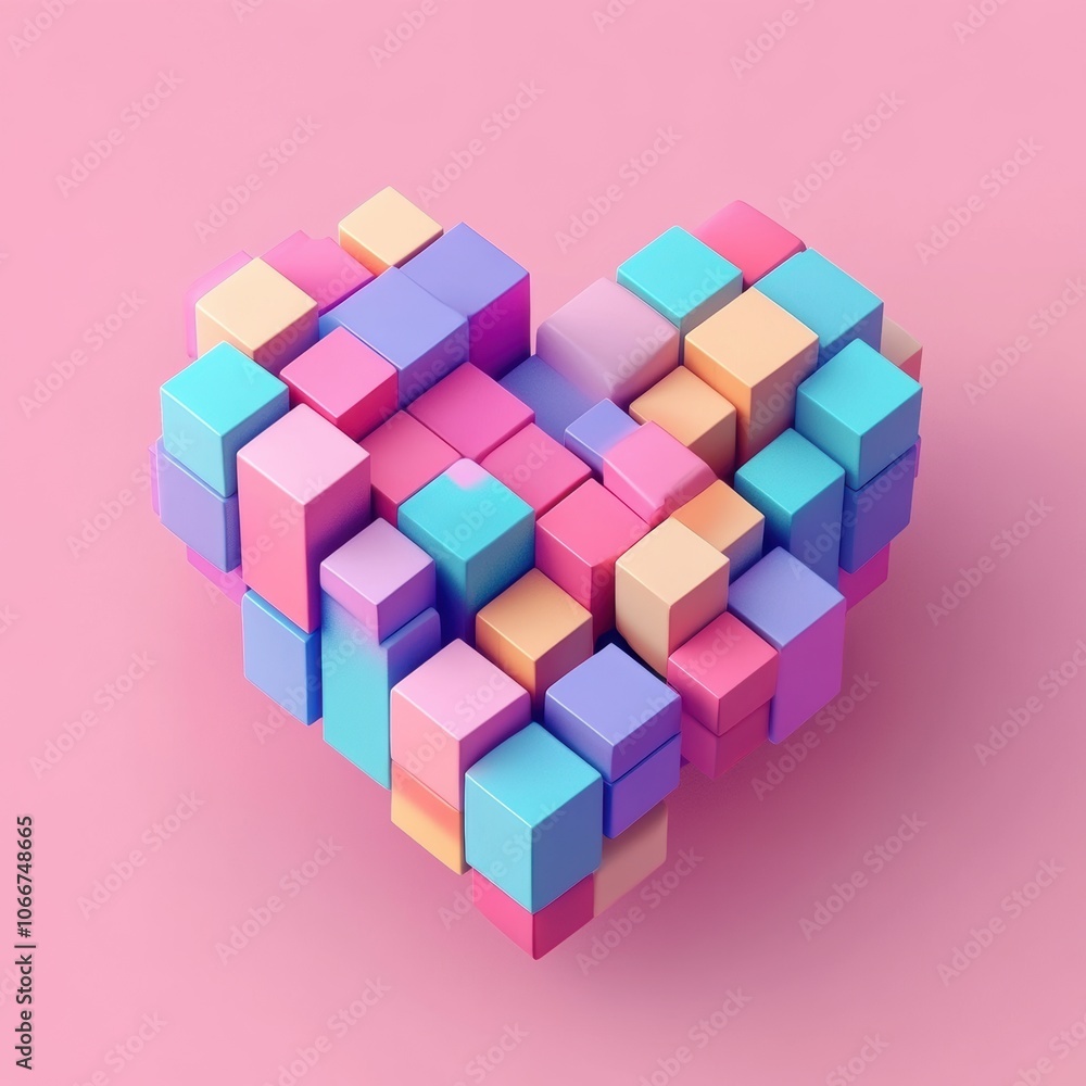 Colorful Heart Cubes. Colorful Heart Cubes.