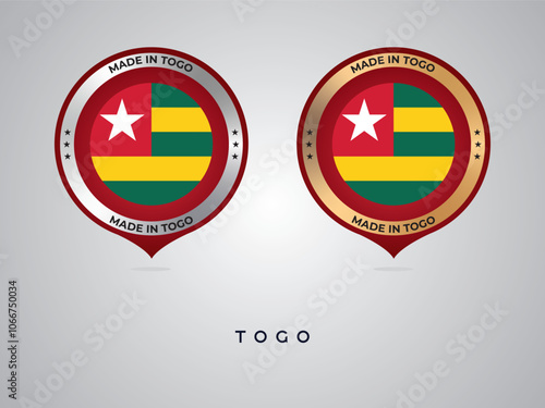 Made in Togo. labels, stickers, pointer, badge and symbol of Togo flag icon. Collection vector illustration photo