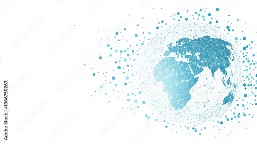 Global Connectivity Network with Blue Dots Global Connectivity Network with Blue Dots
