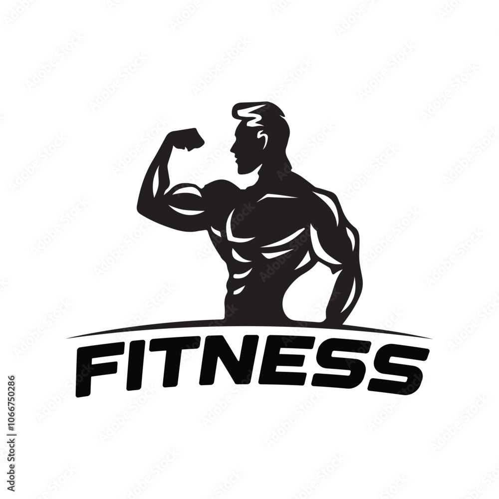 Fitness logo design vector illustration silhouette. Fitness logo design vector illustration silhouette.