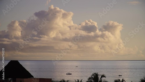 Time Lapse of Clouds over Indian Ocean off the coast of Zanzibaar 