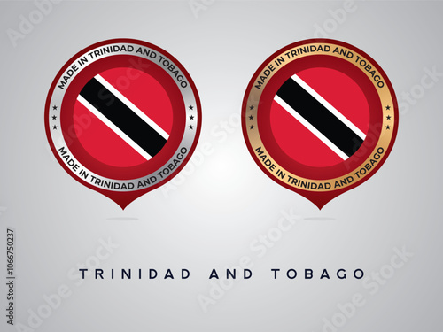 Made in Trinidad and Tobago. labels, stickers, pointer, badge and symbol of Trinidad and Tobago flag icon. Collection vector illustration photo