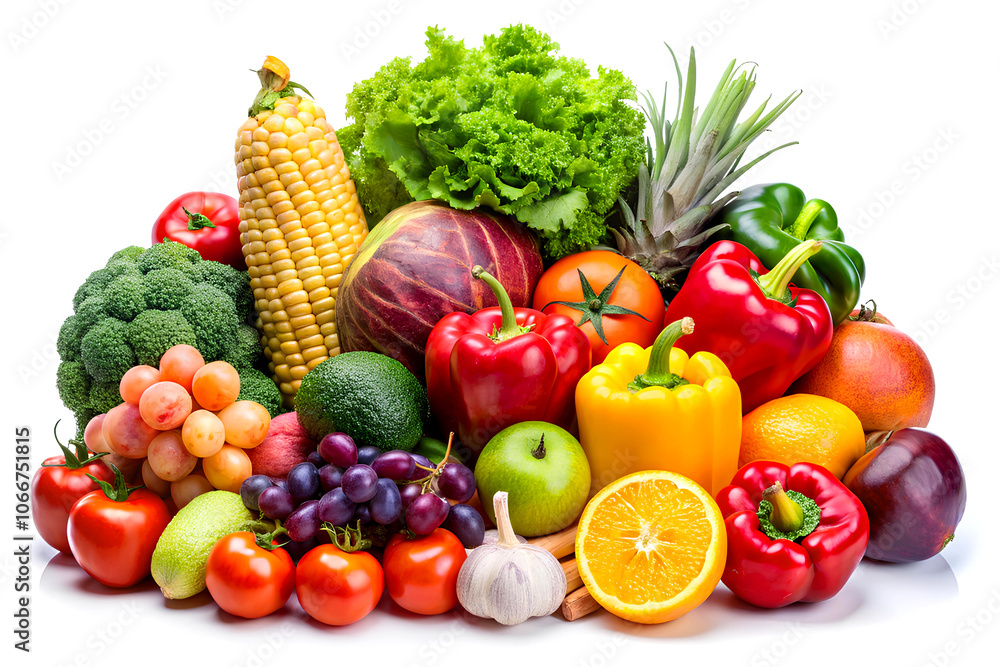 Vegetables and fruits isolated on white background. Healthy food. Vegetables and fruits isolated on white background. Healthy food.