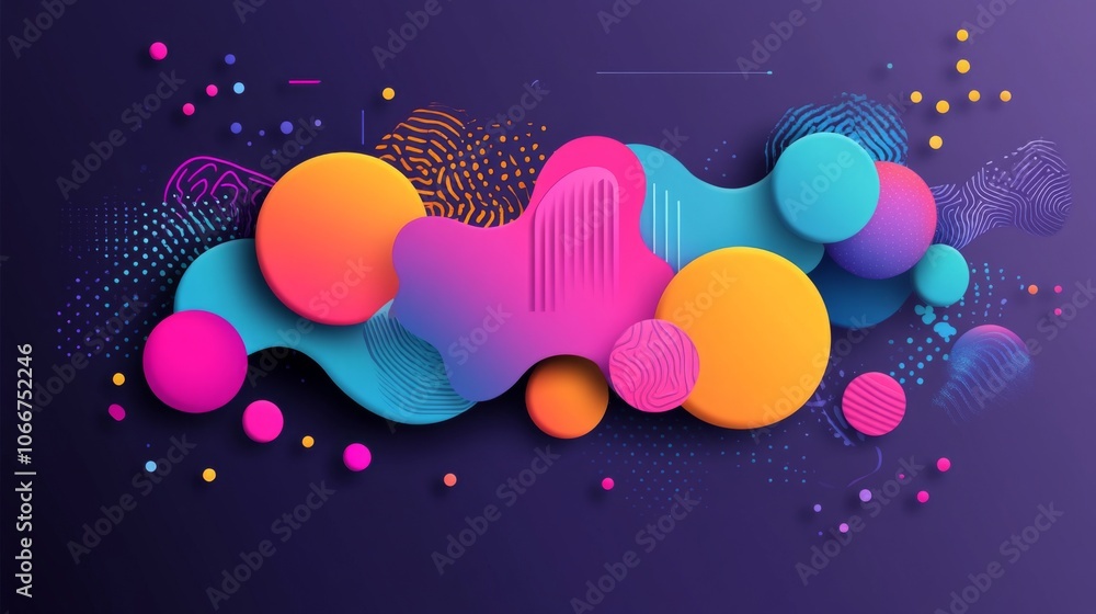 Colorful Abstract Shapes on Dark Background Colorful Abstract Shapes on Dark Background
