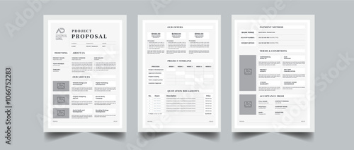 Project proposal and Project Plan layout design with 3 page full concept design