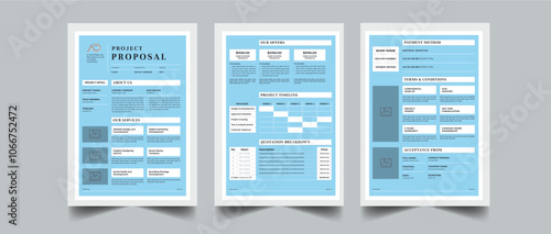 Project proposal and Project Plan layout design with 3 page full concept design