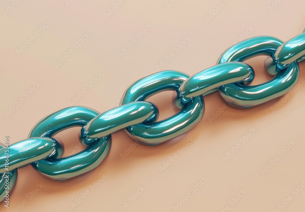 Obraz premium Blue Metal Chain.