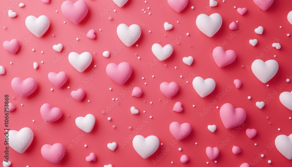 Pink & White Hearts Pattern. Pink & White Hearts Pattern.