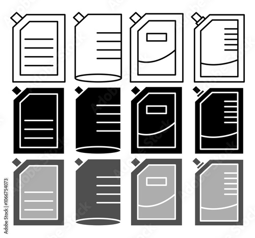 Doy pack pouch vector icon collection. vector illustration set.