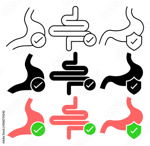 Good digestion vector icon collection. vector illustration set.