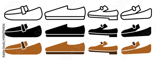 Loafer vector icon collection. vector illustration set.