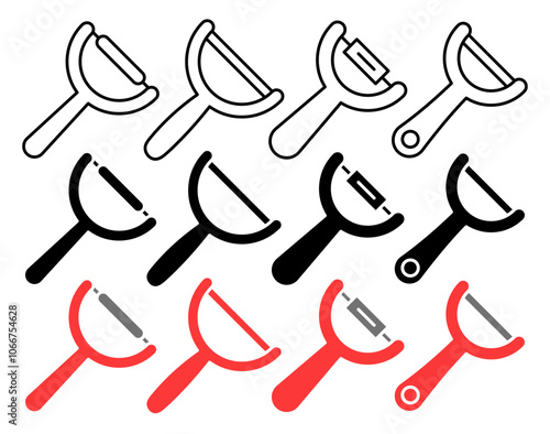 Potato peeler vector icon collection. vector illustration set.