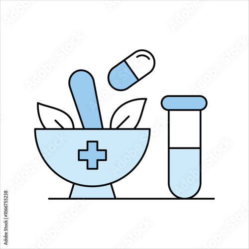 remedy blue icon with white background vector stock illustration