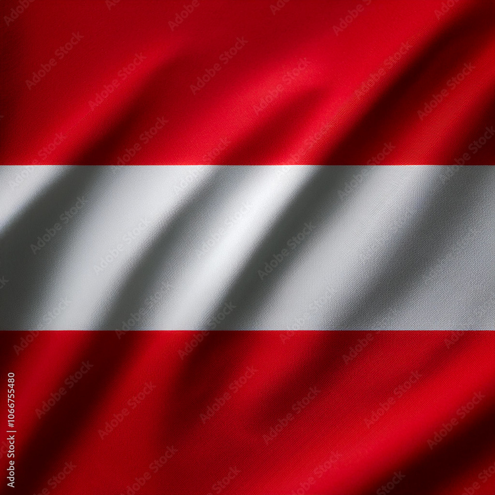 Austria flag waving in the wind. Close up of Austria banner blowing, soft and smooth silk. Cloth fabric texture ensign background. Use it for national day and country occasions concept Austria flag waving in the wind. Close up of Austria banner blowing, soft and smooth silk. Cloth fabric texture ensign background. Use it for national day and country occasions concept