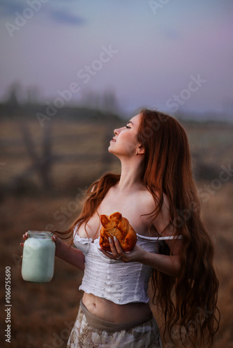 Portrait of a girl on a farm