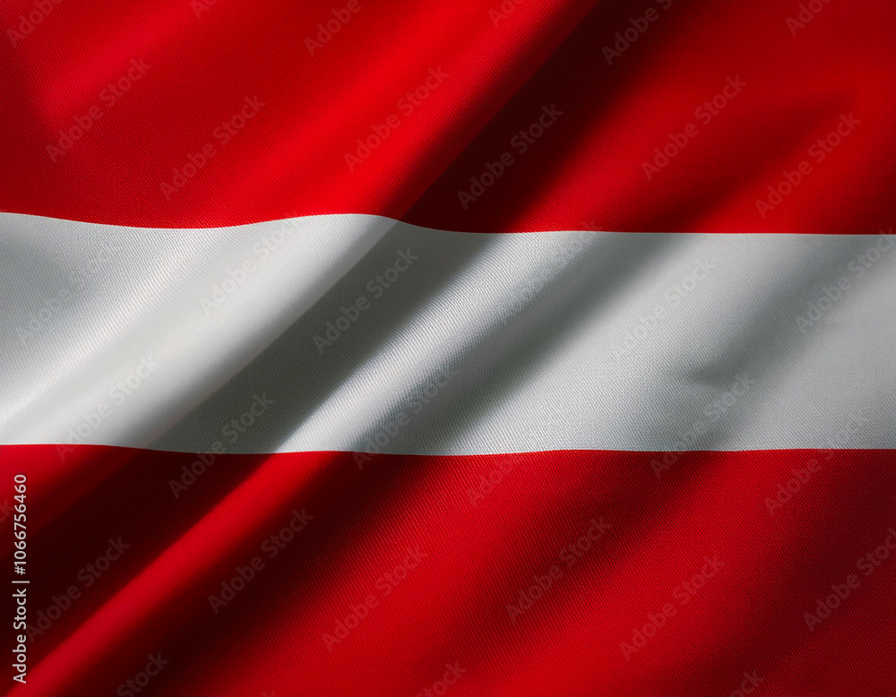 Austria flag waving in the wind. Close up of Austria banner blowing, soft and smooth silk. Cloth fabric texture ensign background. Use it for national day and country occasions concept Austria flag waving in the wind. Close up of Austria banner blowing, soft and smooth silk. Cloth fabric texture ensign background. Use it for national day and country occasions concept