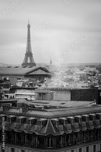 Paris in Black and White from the rooftop of the Galeries Lafayette 2
