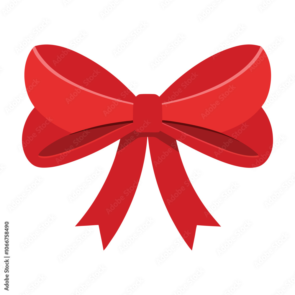 elegant red ribbon-and bow isolated on white background elegant red ribbon-and bow isolated on white background