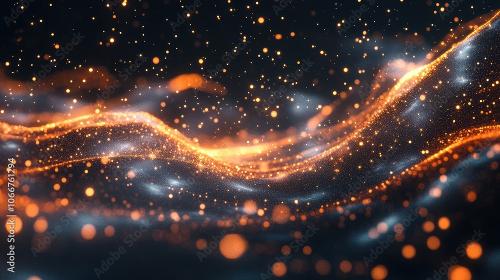 Abstract Orange Glowing Partic Abstract Orange Glowing Partic