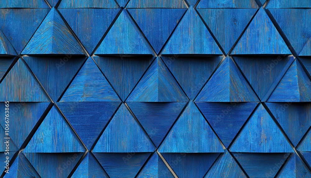 High-quality image of a cerulean blue wooden pyramid sound-dampening wall. High-quality image of a cerulean blue wooden pyramid sound-dampening wall.