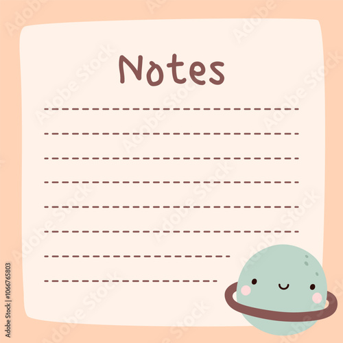 Cute to do list template. Kawaii design of daily planner, schedule or checklist. Perfect for agenda, planning, memo, notes, self-organization. Vector hand-drawn illustration. Stationery for children.