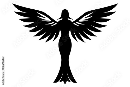 Angel Silhouette | isolated vector illustration on white background